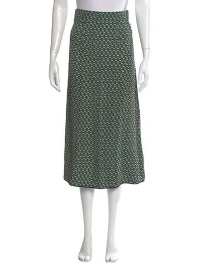 Pre-owned Marni Printed Midi Length Skirt In Green