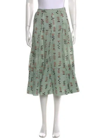 Pre-owned Marni Printed Midi Length Skirt In Green