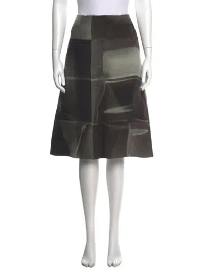 Pre-owned Marni Printed Midi Length Skirt In Green
