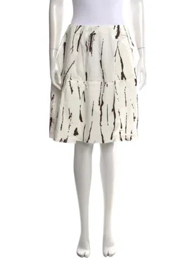 Pre-owned Marni Printed Midi Length Skirt W/ Tags In White