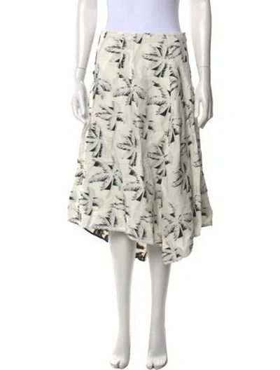 Pre-owned Marni Printed Midi Length Skirt In White
