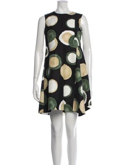 Pre-owned Marni Printed Mini Dress In Black