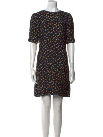 Pre-owned Marni Printed Mini Dress In Blue