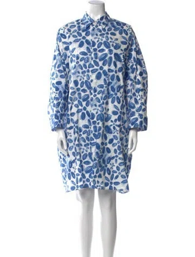 Pre-owned Marni Printed Mini Dress In Blue