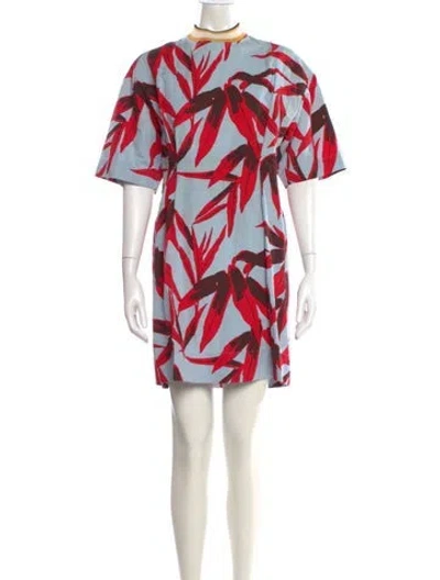 Pre-owned Marni Printed Mini Dress In Blue