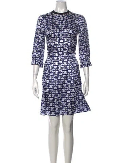 Pre-owned Marni Printed Mini Dress In Blue