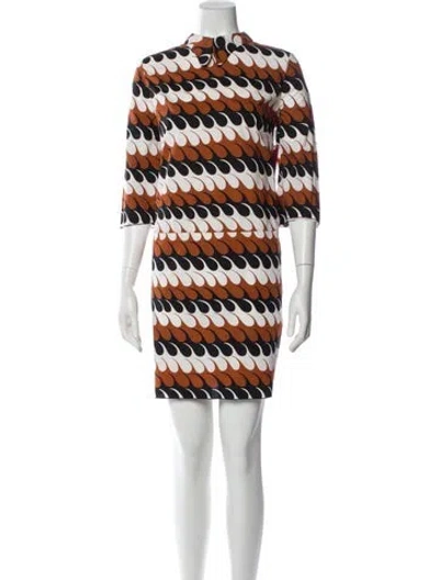 Pre-owned Marni Printed Mini Dress In Brown