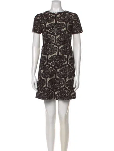 Pre-owned Marni Printed Mini Dress In Brown