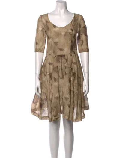 Pre-owned Marni Printed Mini Dress In Brown