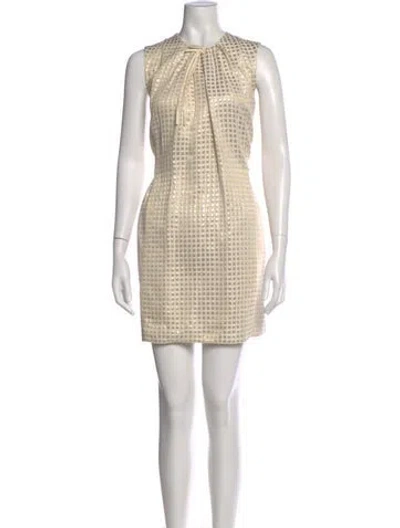 Pre-owned Marni Printed Mini Dress In Gold