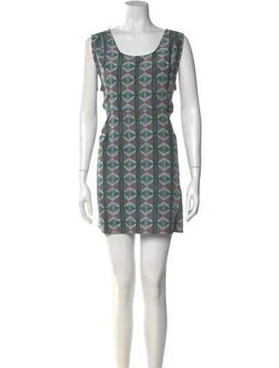 Pre-owned Marni Printed Mini Dress In Green