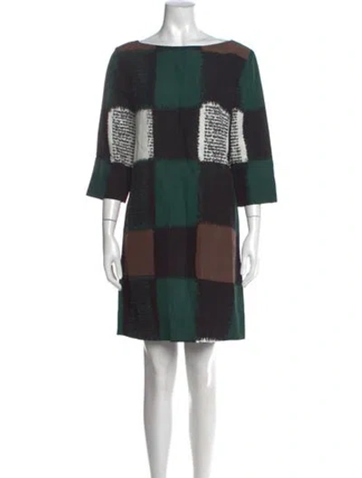 Pre-owned Marni Printed Mini Dress In Green