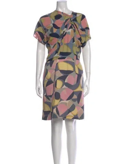 Pre-owned Marni Printed Mini Dress In Neutral