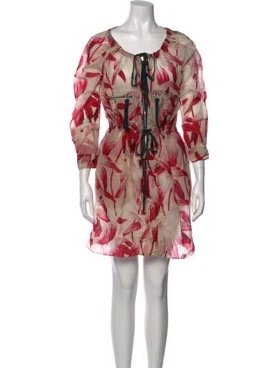 Pre-owned Marni Printed Mini Dress In Neutral