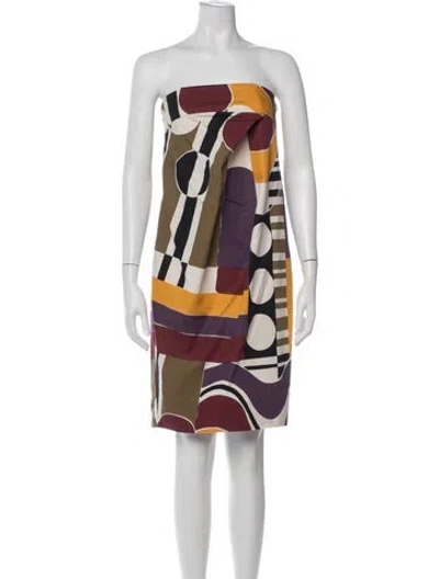 Pre-owned Marni Printed Mini Dress In Neutral