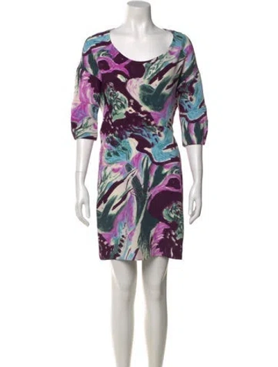 Pre-owned Marni Printed Mini Dress In Purple