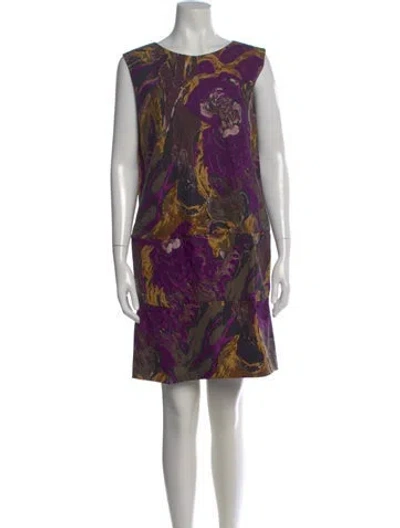 Pre-owned Marni Printed Mini Dress In Purple