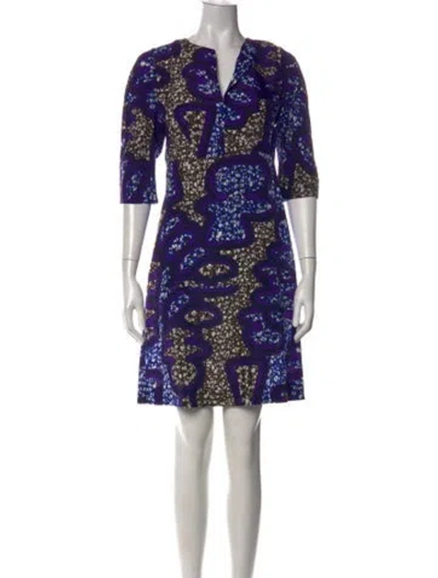 Pre-owned Marni Printed Mini Dress In Purple