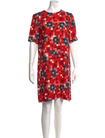 Pre-owned Marni Printed Mini Dress In Red