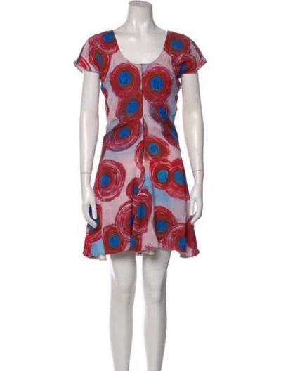 Pre-owned Marni Printed Mini Dress In Red