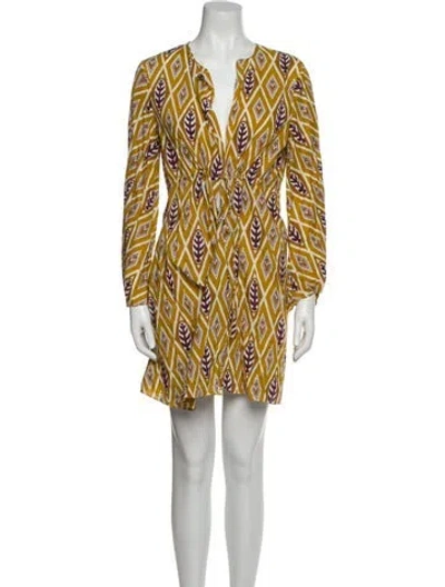 Pre-owned Marni Printed Mini Dress In Yellow