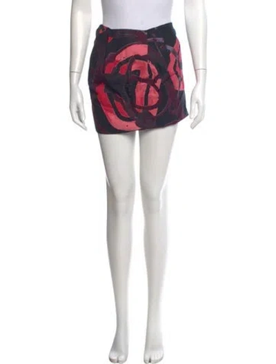 Pre-owned Marni Printed Mini Skirt In Black