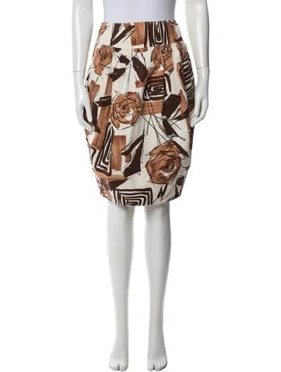 Pre-owned Marni Printed Mini Skirt In Brown