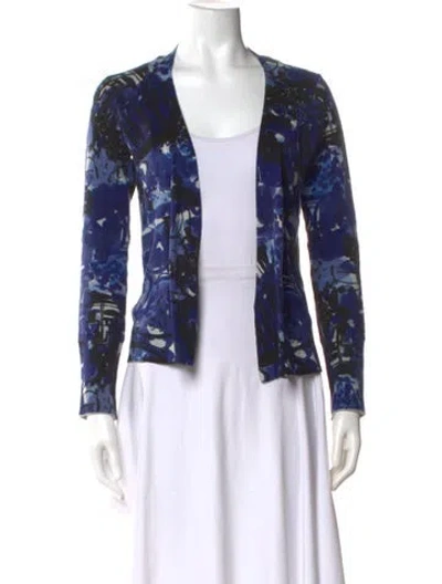 Pre-owned Marni Printed Open Front Sweater In Blue