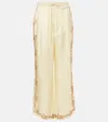 Marni Printed Satin Straight Pants In White
