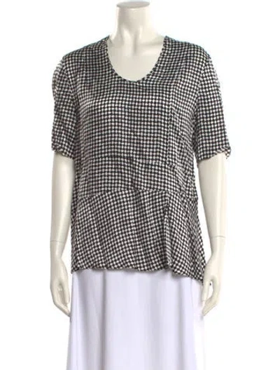 Pre-owned Marni Printed Scoop Neck Blouse In Black