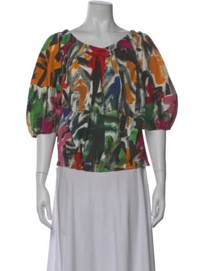 Pre-owned Marni Printed Scoop Neck Blouse In Pink