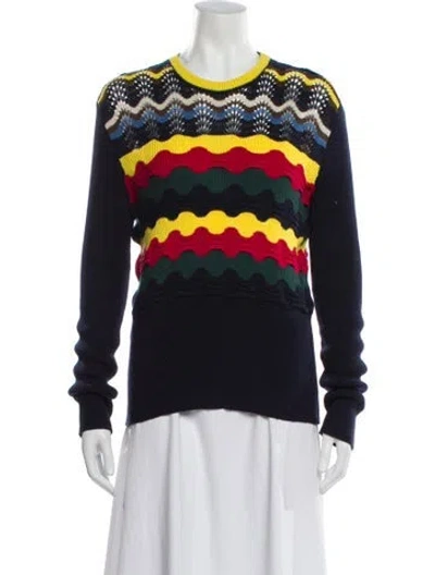 Pre-owned Marni Printed Scoop Neck Sweater In Blue