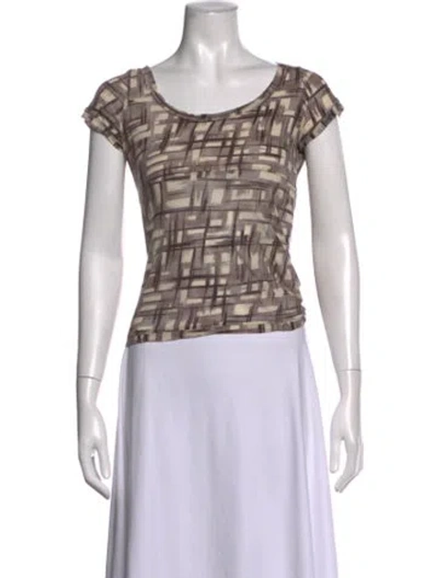 Pre-owned Marni Printed Scoop Neck T-shirt In Grey
