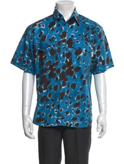 Pre-owned Marni Printed Short Sleeve Shirt In Blue