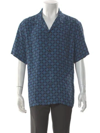 Pre-owned Marni Printed Short Sleeve Shirt In Blue