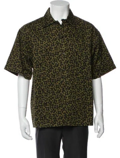Pre-owned Marni Printed Short Sleeve Shirt In Green