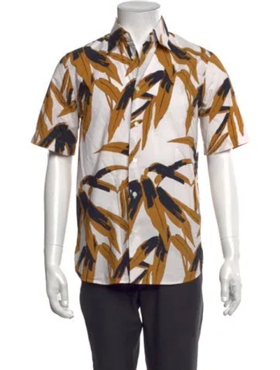 Pre-owned Marni Printed Short Sleeve Shirt In White