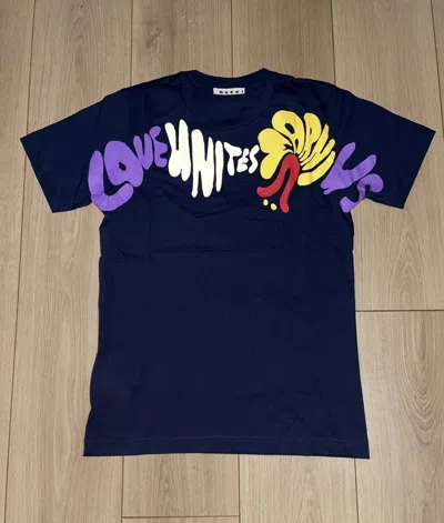 Pre-owned Marni Printed Short-sleeve T-shirt In Blue