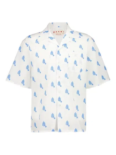 Marni Printed Short-sleeves Shirt In White