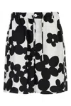 Marni Silk Bermuda Shorts With Black In Black