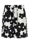 Marni Printed Silk Bermuda Shorts In Black