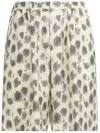Marni Printed Silk Bermuda Shorts In Neutrals