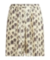 Marni Printed Silk Bermuda Shorts In Nude