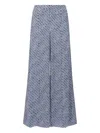 Marni Printed Silk Trousers In Blue