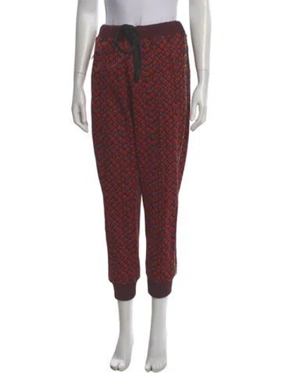 Pre-owned Marni Printed Skinny Leg Pants In Red