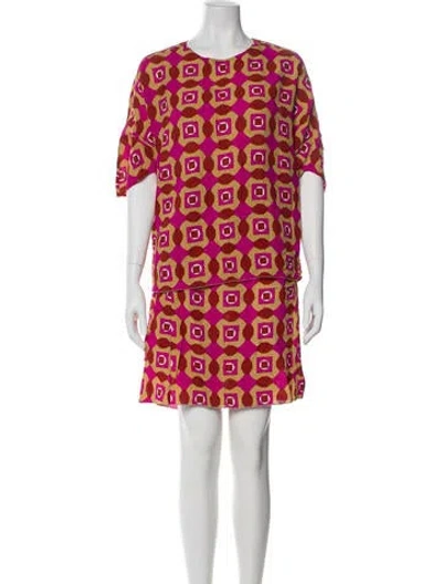 Pre-owned Marni Printed Skirt Set W/ Tags In Pink
