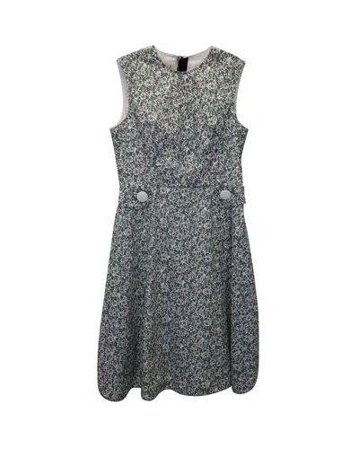 Marni Printed Sleeveless Knee-length Dress In Green Cotton