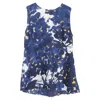 Marni Printed Sleeveless Top In Navy Blue Cotton In Blue