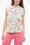 Marni Floral-print Sleeveless Cotton Blouse In Multi