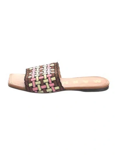 Pre-owned Marni Printed Slides In Brown